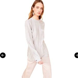 Ulla Johnson Gray Striped Tunic Top size M